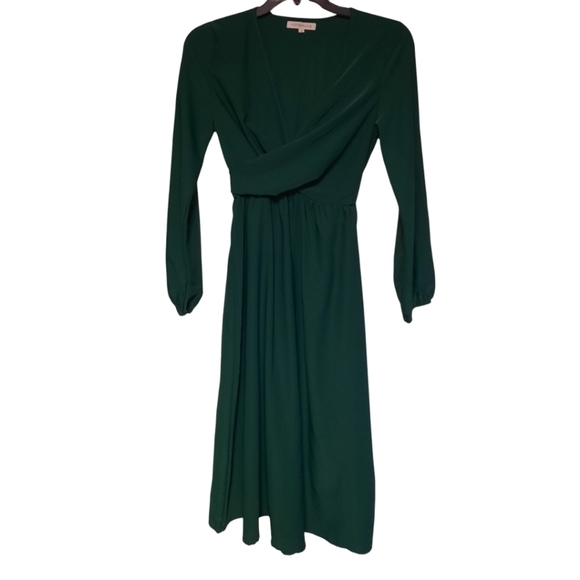 Miss Sparkling Long Sleeves Green Dress Size Small - Picture 1 of 6